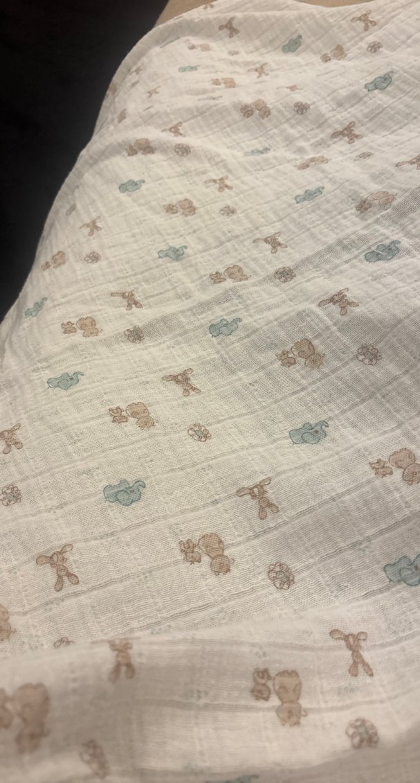 Nakışlı Beyaz Keten Çocuk Battaniyesi - Görsel 4