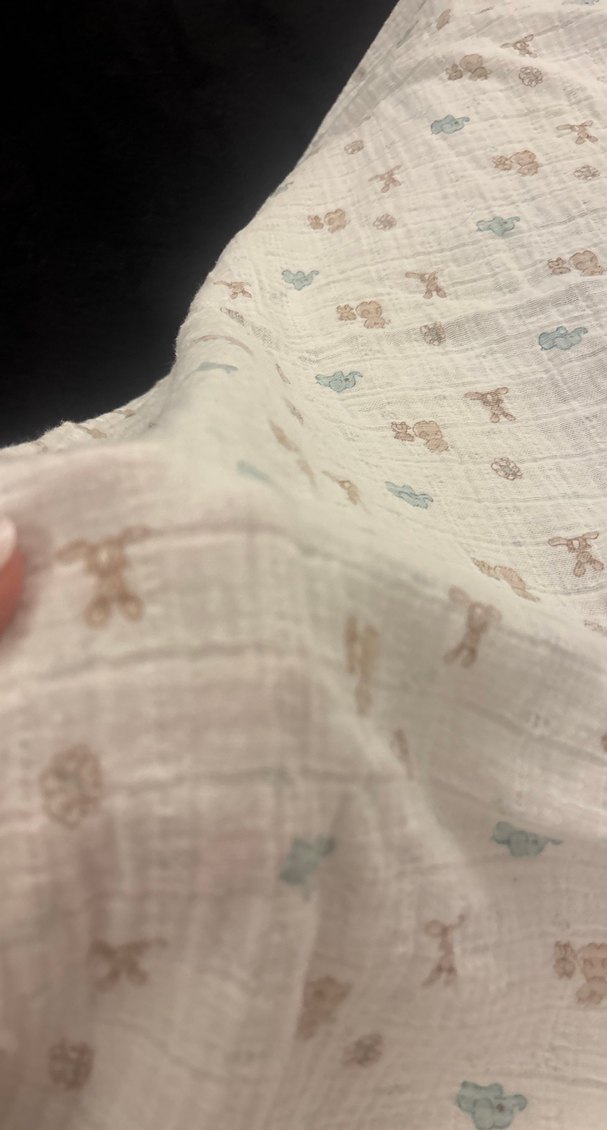 Nakışlı Beyaz Keten Çocuk Battaniyesi - Görsel 3