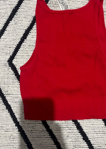 Kız Çocuk Kırmızı Örme Kolsuz Yüksek Yaka Atlet - Görsel 7