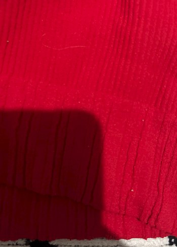 Kız Çocuk Kırmızı Örme Kolsuz Yüksek Yaka Atlet - Görsel 6