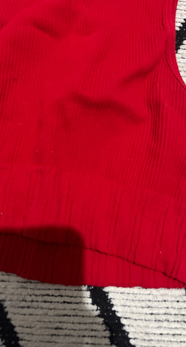 Kız Çocuk Kırmızı Örme Kolsuz Yüksek Yaka Atlet - Görsel 2