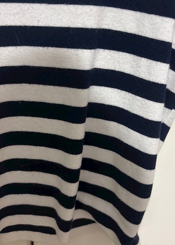 Kız Çocuk Çizgili Kısa Kollu Triko Tişört kasın içinde uygun s - Görsel 5