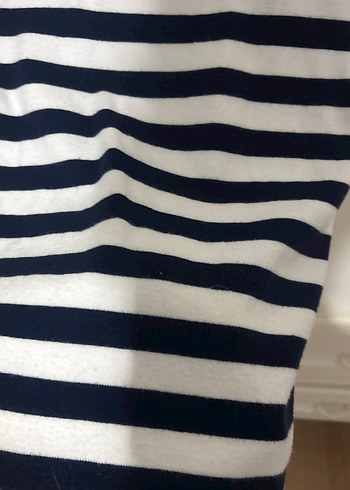 Kız Çocuk Çizgili Kısa Kollu Triko Tişört kasın içinde uygun s - Görsel 10