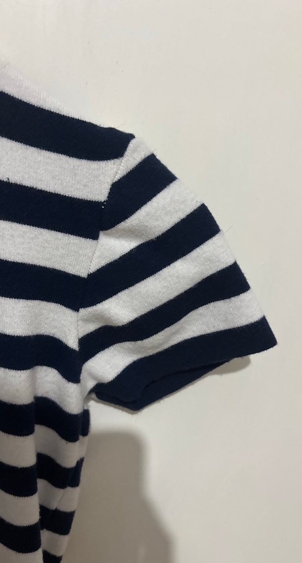 Kız Çocuk Çizgili Kısa Kollu Triko Tişört kasın içinde uygun s - Görsel 4