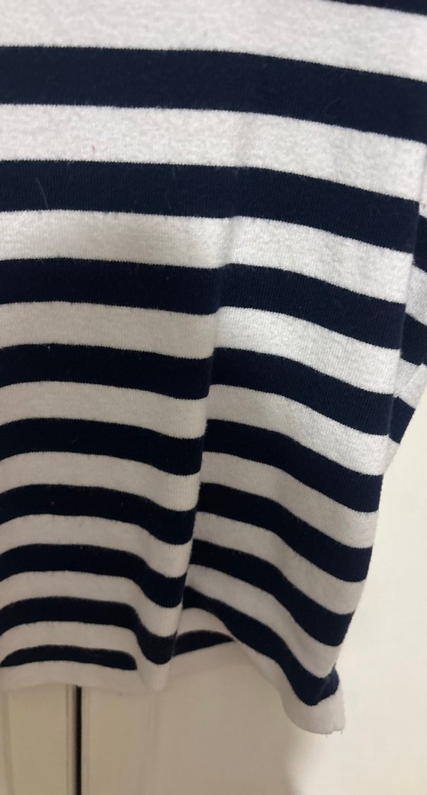 Kız Çocuk Çizgili Kısa Kollu Triko Tişört kasın içinde uygun s - Görsel 5