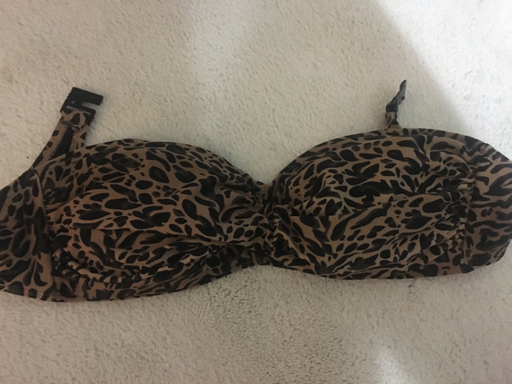 Leoparli bikini ustu tek parça