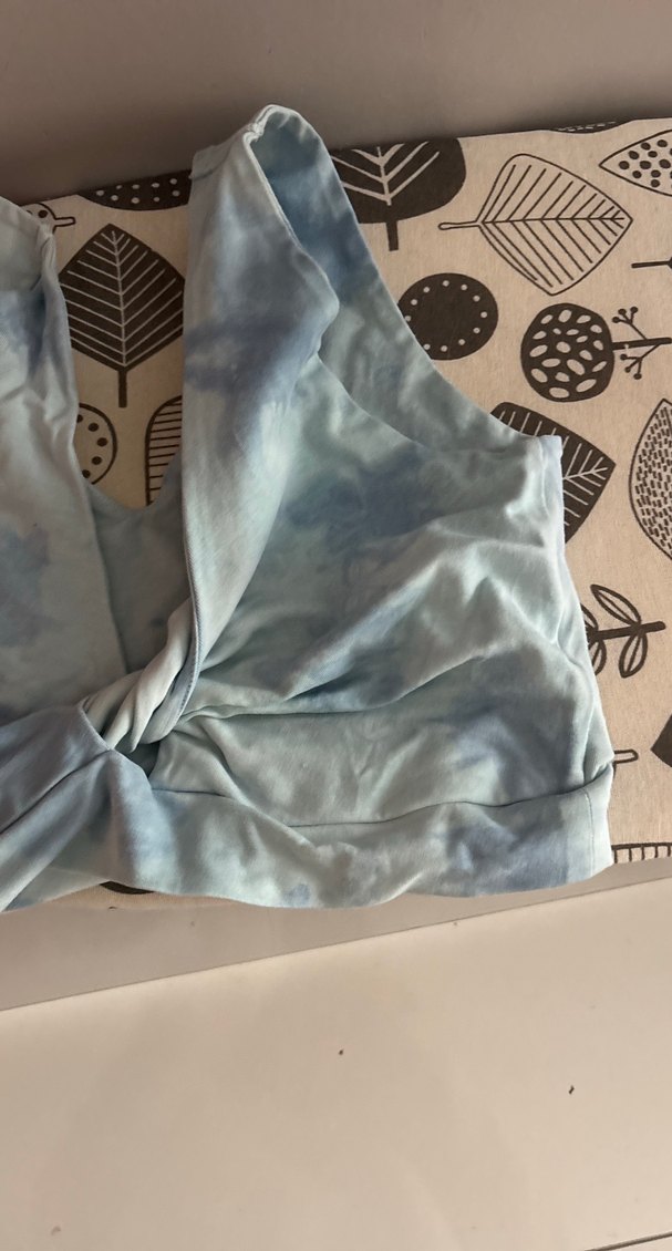 Bağlamalı Desenli Mavi Spor Sütyeni spor için üst - Görsel 3