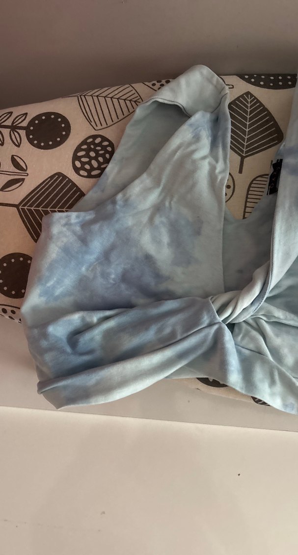 Bağlamalı Desenli Mavi Spor Sütyeni spor için üst - Görsel 2