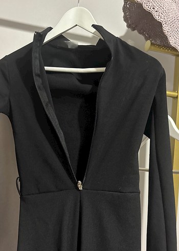 Siyah Uzun Kollu Kadın Tulum - Görsel 4