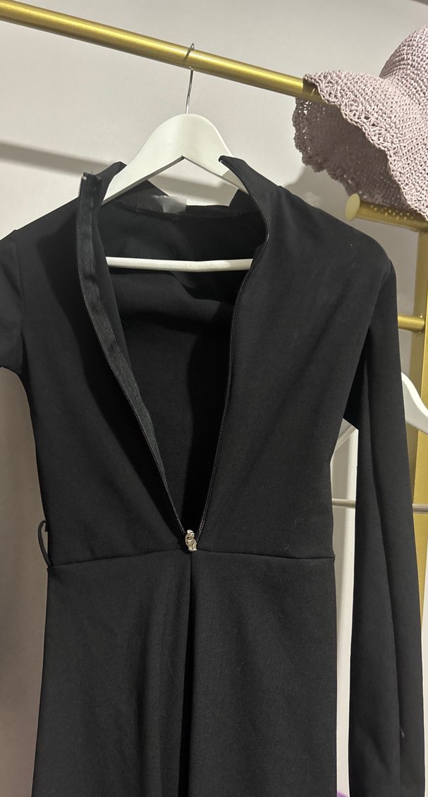 Siyah Uzun Kollu Kadın Tulum - Görsel 4