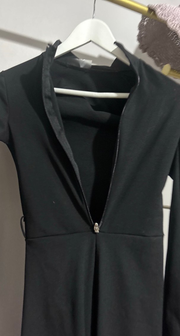 Siyah Uzun Kollu Kadın Tulum - Görsel 3