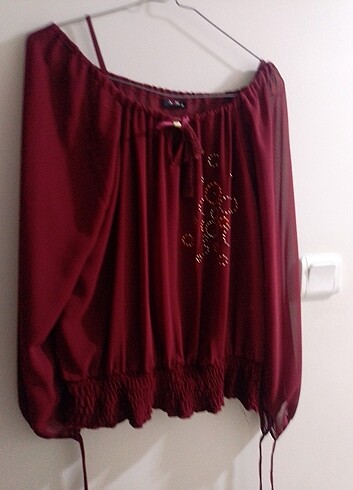 Bordo içdış ikili takım bluz