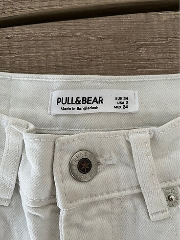 xs Beden beyaz Renk Pull & Bear Mom Fit Jesn