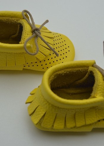 Sarı Hakiki Deri Erkek Bebek İlk Adım Ayakkabısı - Görsel 8
