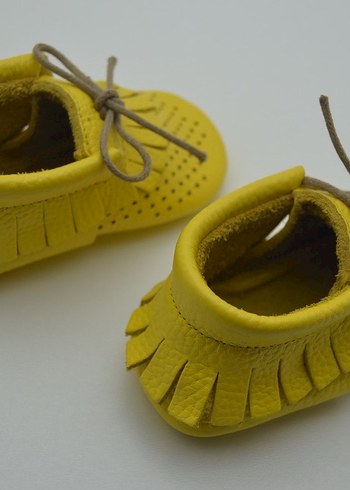 Sarı Hakiki Deri Erkek Bebek İlk Adım Ayakkabısı - Görsel 6