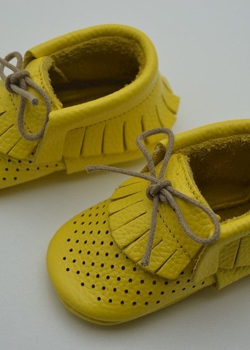 Sarı Hakiki Deri Erkek Bebek İlk Adım Ayakkabısı - Görsel 2