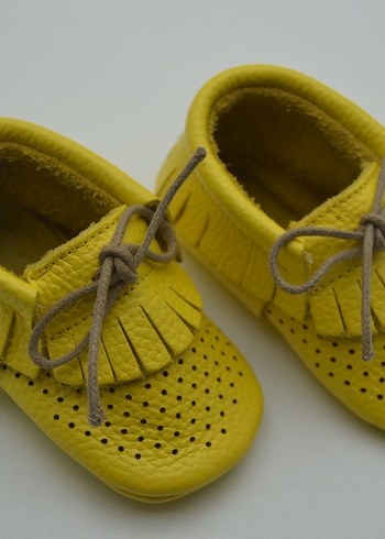 Sarı Hakiki Deri Erkek Bebek İlk Adım Ayakkabısı - Görsel 9