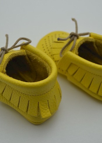 Sarı Hakiki Deri Erkek Bebek İlk Adım Ayakkabısı - Görsel 4