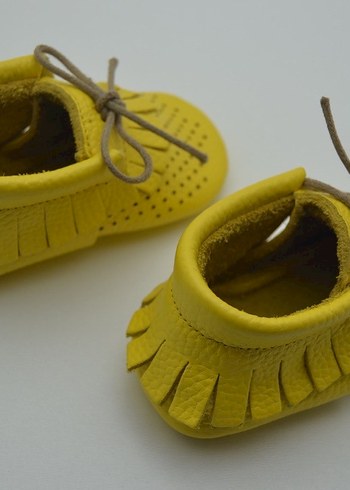 Sarı Hakiki Deri Erkek Bebek İlk Adım Ayakkabısı - Görsel 7