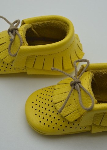 Sarı Hakiki Deri Erkek Bebek İlk Adım Ayakkabısı - Görsel 3