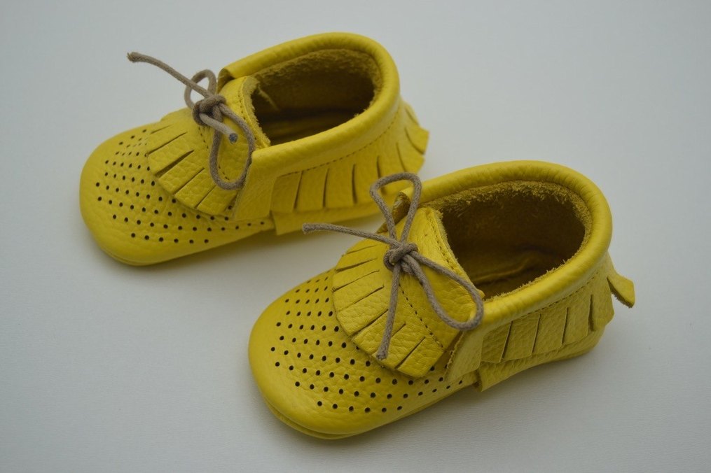 Sarı Hakiki Deri Erkek Bebek İlk Adım Ayakkabısı - Görsel 2