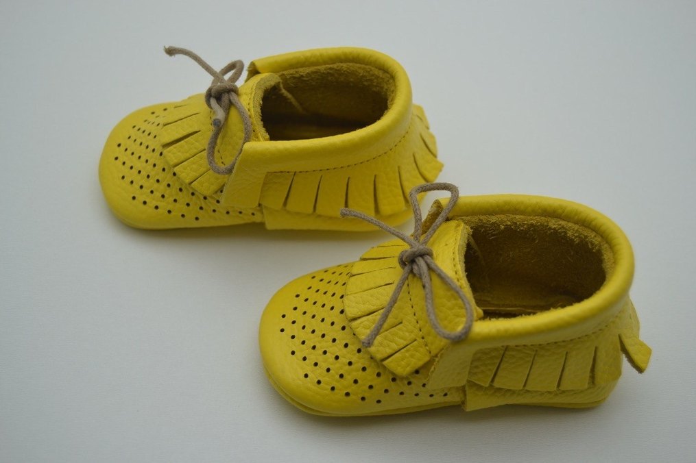 Sarı Hakiki Deri Erkek Bebek İlk Adım Ayakkabısı - Görsel 3