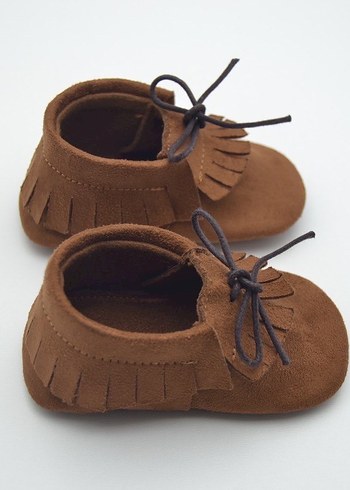 Kahverengi Püsküllü Süet Bebek İlk Adım Ayakkabısı - Görsel 6