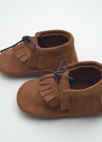 Kahverengi Püsküllü Süet Bebek İlk Adım Ayakkabısı - Görsel 3