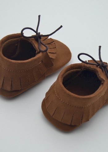 Kahverengi Püsküllü Süet Bebek İlk Adım Ayakkabısı - Görsel 5
