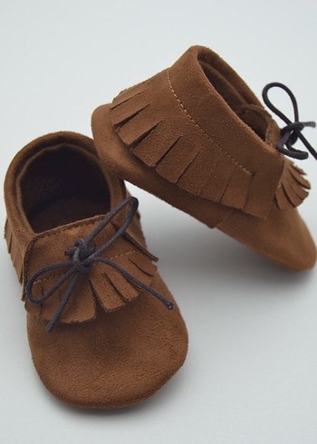 Kahverengi Püsküllü Süet Bebek İlk Adım Ayakkabısı - Görsel 9