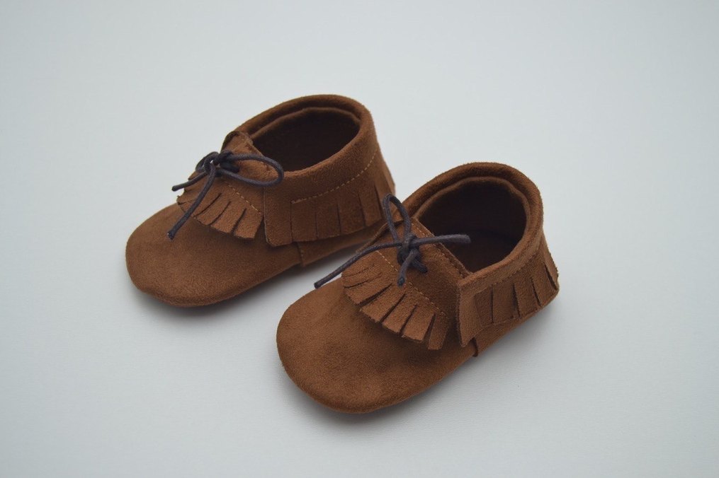 Kahverengi Püsküllü Süet Bebek İlk Adım Ayakkabısı - Görsel 2