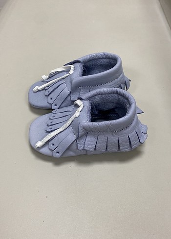 Mavi Püsküllü Bebek İlk Adım Ayakkabısı - Görsel 2