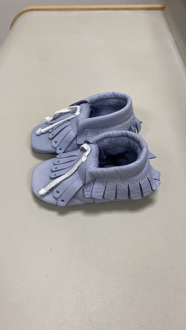 Mavi Püsküllü Bebek İlk Adım Ayakkabısı - Görsel 2