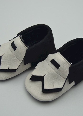 Bebek İlk Adım Ayakkabısı Siyah Beyaz - Görsel 3