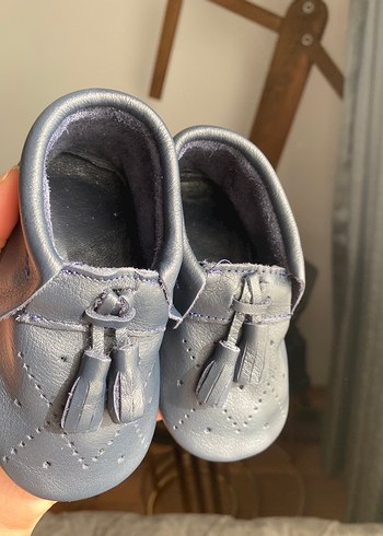 Koyu Kacivert Bebek İlk Adım Ayakkabısı Püsküllü - Görsel 5