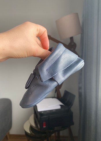 Koyu Kacivert Bebek İlk Adım Ayakkabısı Püsküllü - Görsel 3