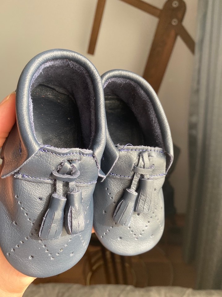 Koyu Kacivert Bebek İlk Adım Ayakkabısı Püsküllü - Görsel 5