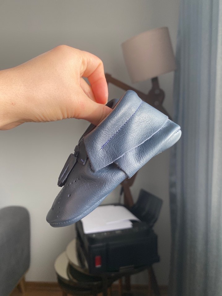 Koyu Kacivert Bebek İlk Adım Ayakkabısı Püsküllü - Görsel 3