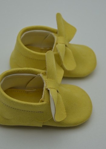 Sarı Süet Fiyonk Detaylı Bebek Ayakkabısı - Görsel 7