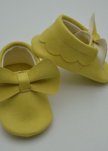 Sarı Süet Fiyonk Detaylı Bebek Ayakkabısı - Görsel 9