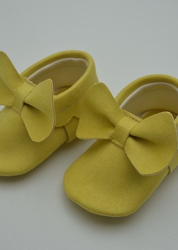 Sarı Süet Fiyonk Detaylı Bebek Ayakkabısı - Görsel 2
