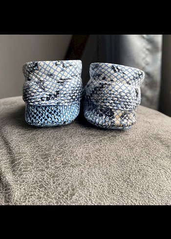 Mavi Yılan Desenli Erkek Bebek İlk Adım Ayakkabısı - Görsel 4