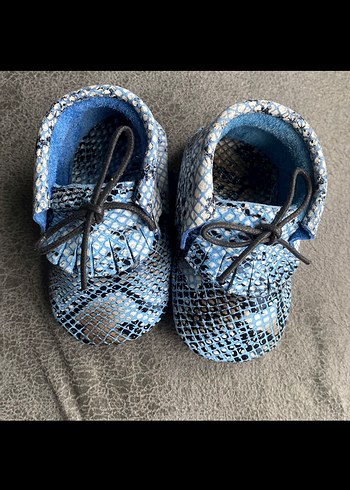 Mavi Yılan Desenli Erkek Bebek İlk Adım Ayakkabısı - Görsel 2