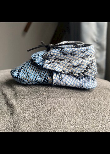 Mavi Yılan Desenli Erkek Bebek İlk Adım Ayakkabısı - Görsel 3