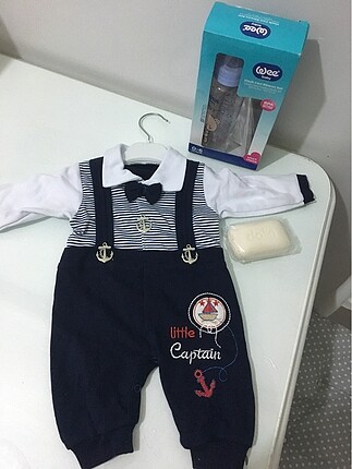 Erkek bebek Tulum+ Biberon + Dalin Sabun