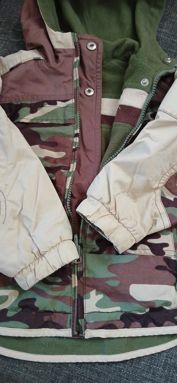 Erkek Çocuk Kamuflaj Desenli Kapüşonlu Mont - Görsel 3