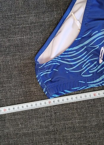 Erkek Mavi Baskılı Fermuarlı Yüzme Üstü - Görsel 2