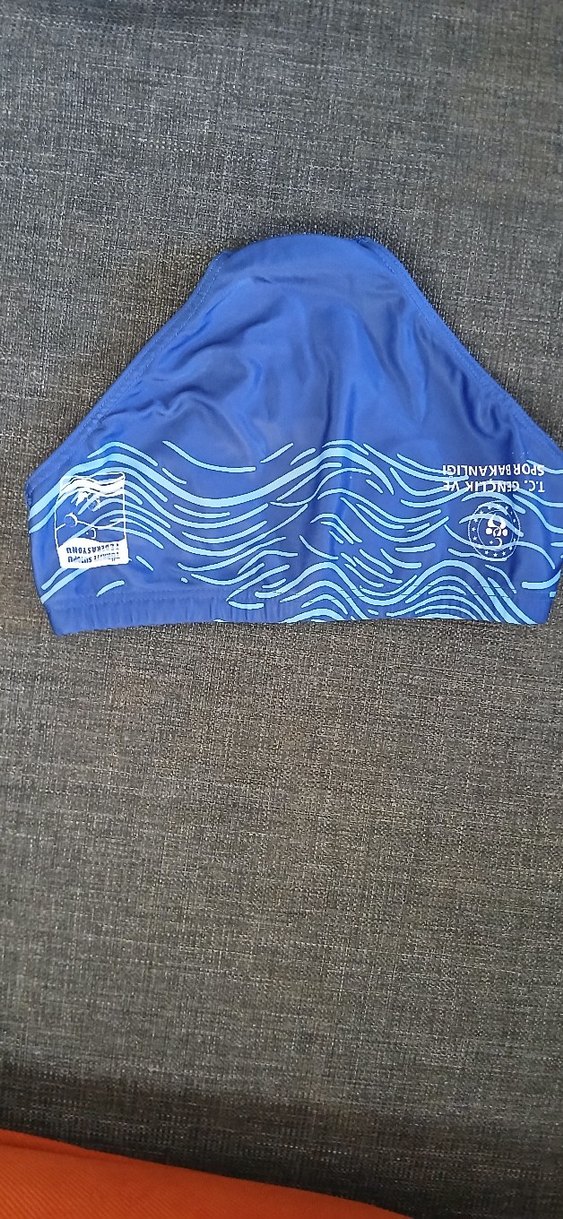 Erkek Mavi Baskılı Fermuarlı Yüzme Üstü - Görsel 3