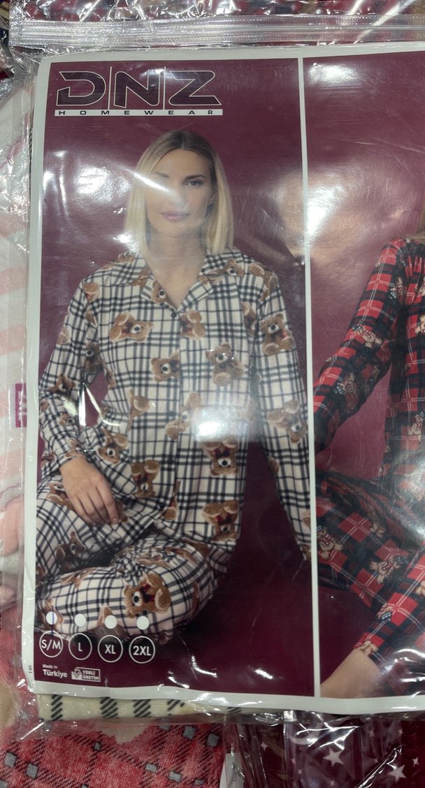 Ayıcık Baskılı Uzun Kollu Kadın Pijama Takımı - Görsel 2