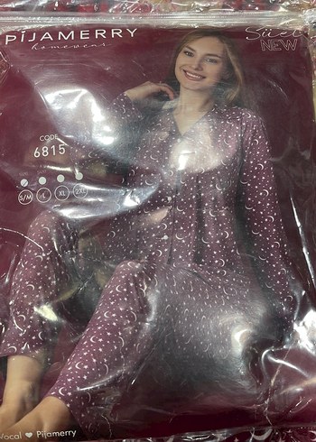 Mor Uzun Kollu Baskılı Kadın Pijama Takımı - Görsel 2